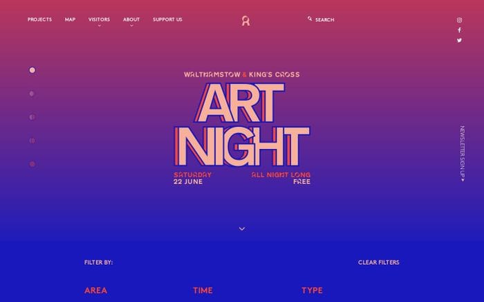 Art Night website preview