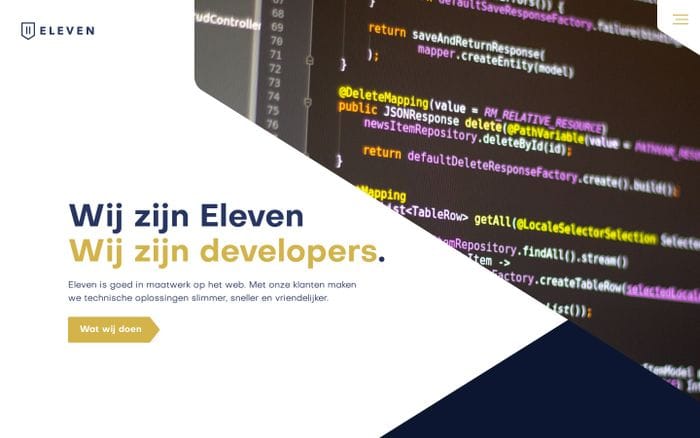 Eleven | Software development website preview