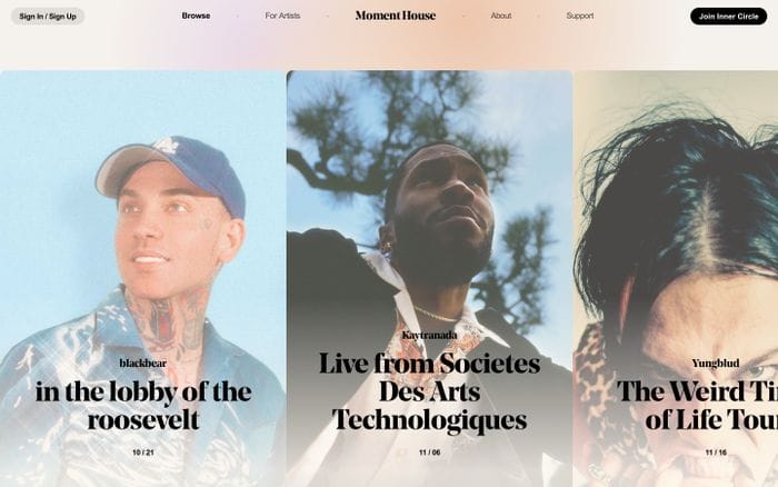 Moment House website preview