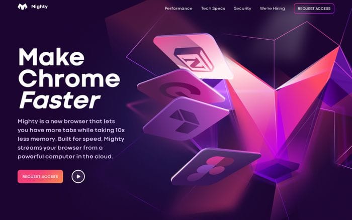 Mighty website preview
