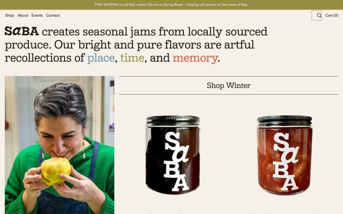 Saba Jam website preview