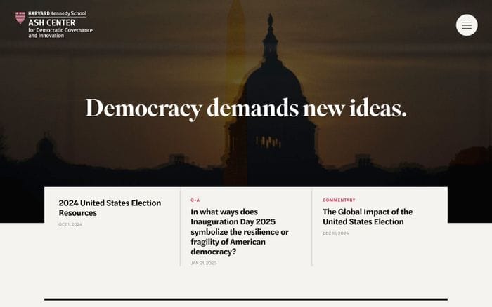 Ash Center for Democratic Governance and Innovation website preview