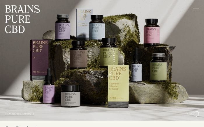 Brains Pure CBD website preview