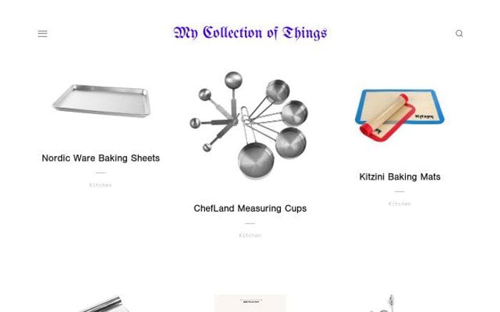 Mycollectionofthings website preview