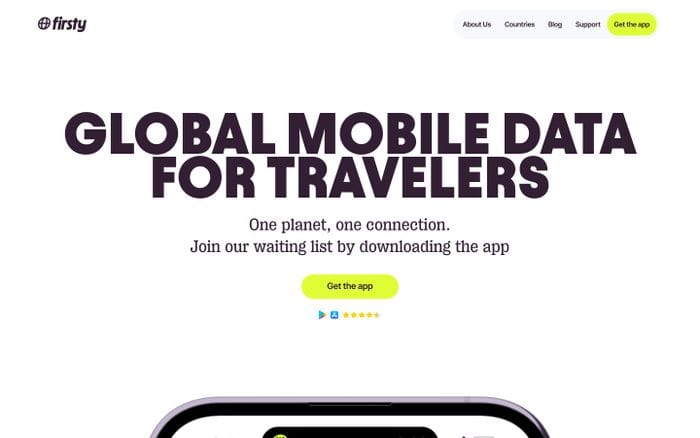 Firsty website preview
