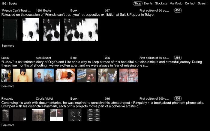 1991 Books website preview