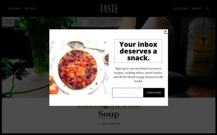 Tastecooking website preview
