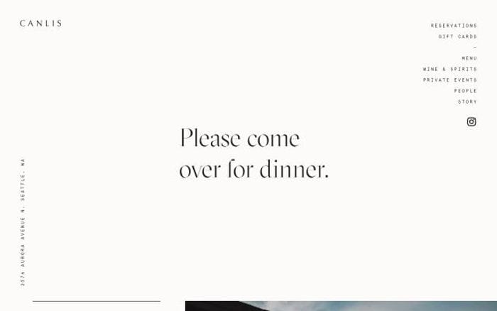 Canlis website preview