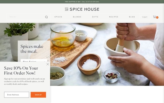 The Spice House website preview