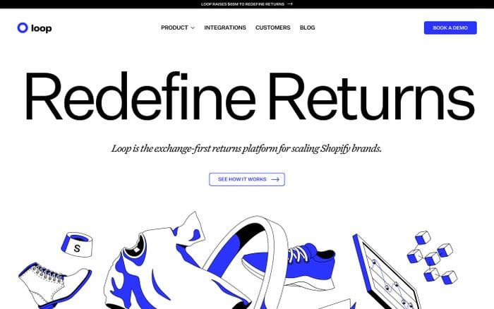 Loop Returns website preview