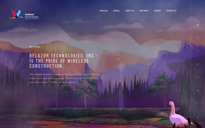 Belazor Technologies, Inc - Cellular Construction website preview