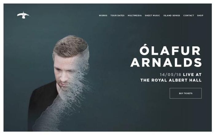 Olafurarnalds website preview