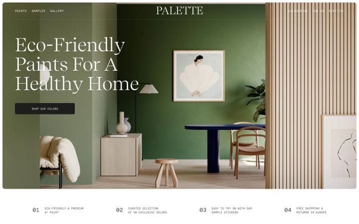 Palette website preview