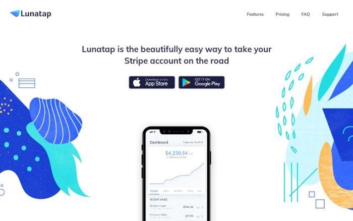 Lunatap website preview