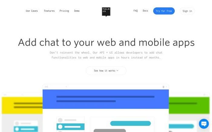 Talkjs website preview
