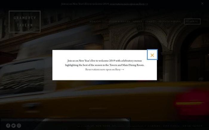 Gramercytavern website preview