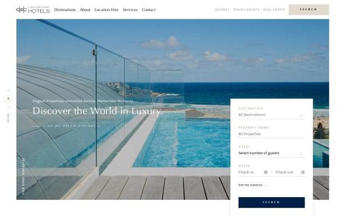 Contemporaryhotels website preview