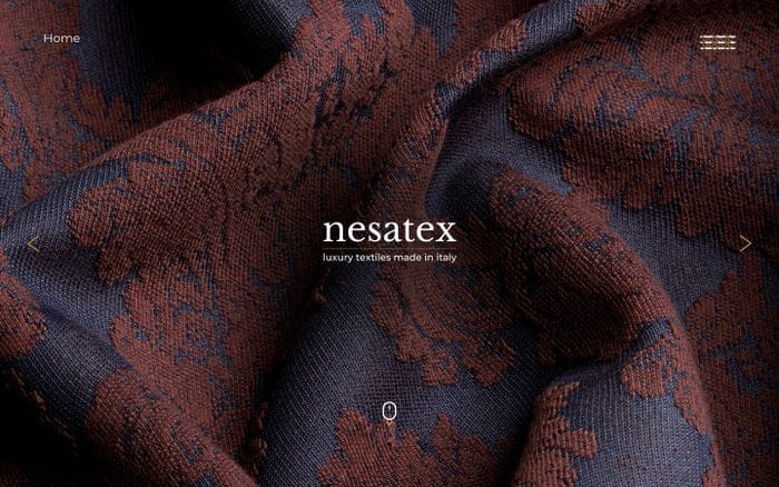 Nesatex | Luxury textiles made in italy website preview