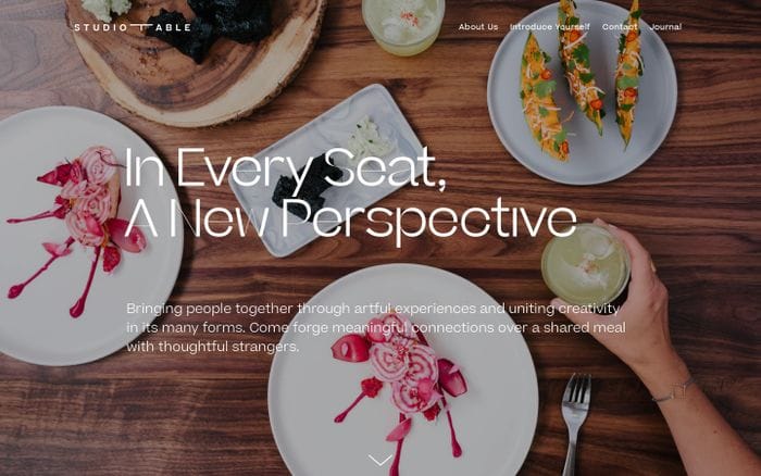 A fine dining concept in Heather Day's studio — Studio Table website preview