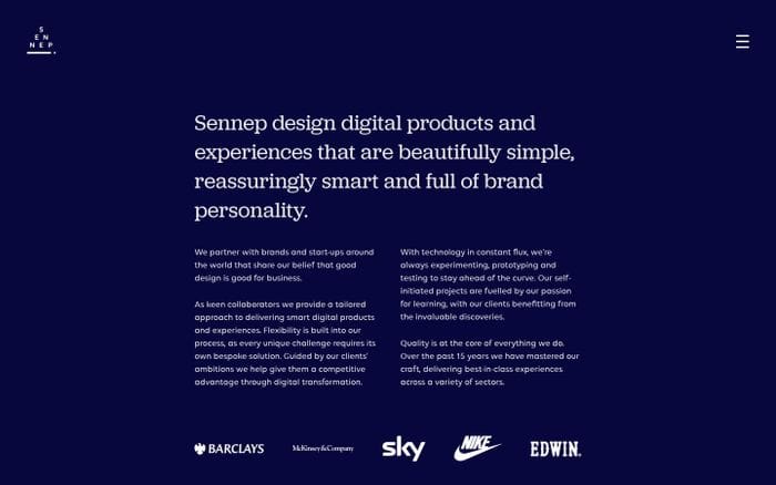 Sennep | London website preview