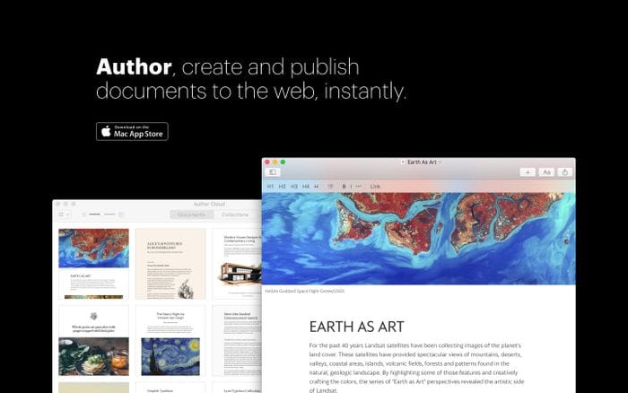 Author website preview