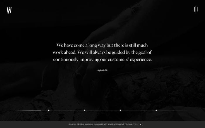Warped Cigars website preview