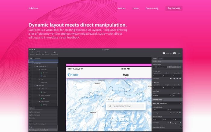 Subform | Dynamic layout meets direct manipulation website preview