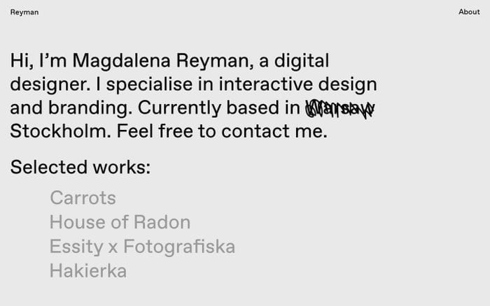 Magda Reyman – Digital Designer website preview