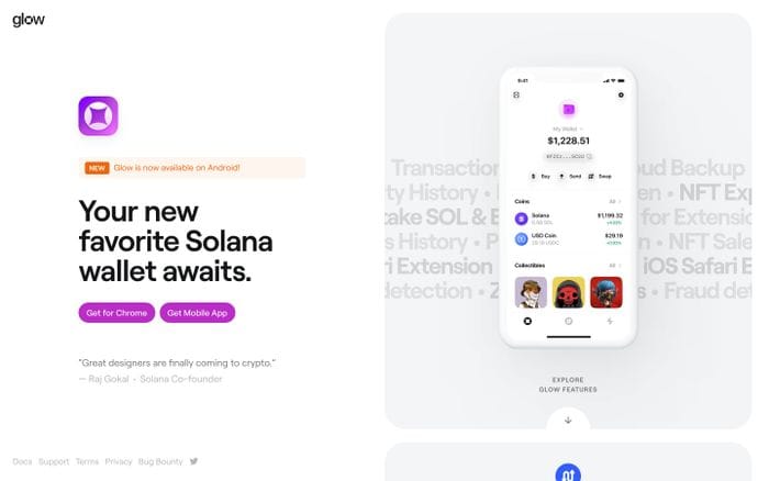 Glow website preview