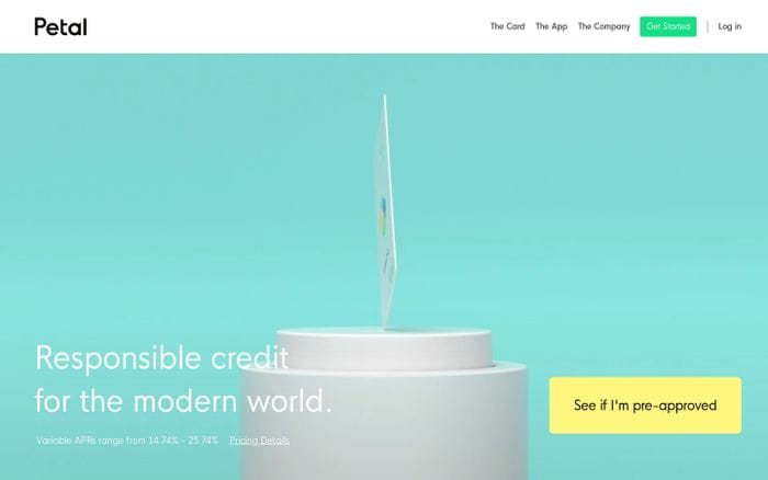 Petal - No Fees, High Limits, Cash Back That Grows With You. website preview