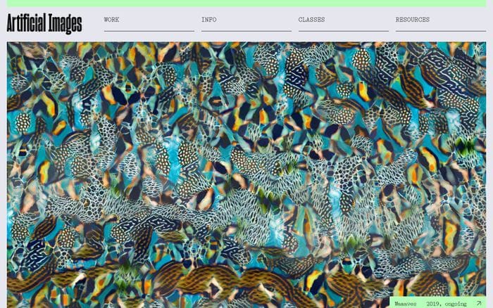 Artificial Images website preview