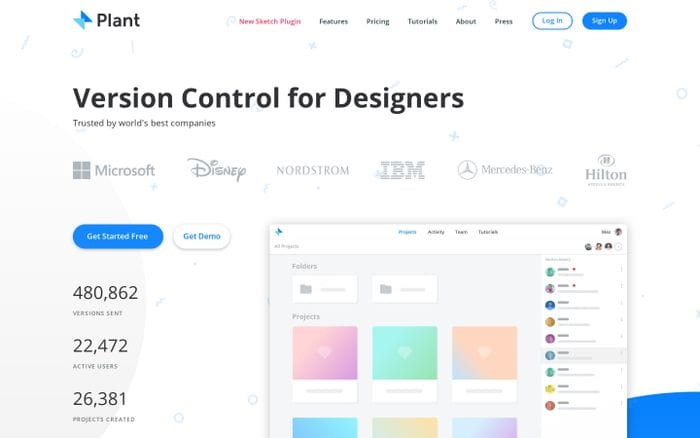 Plant – version control app and Sketch plugin for designers website preview