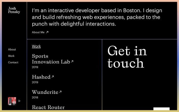 Josh Pensky website preview