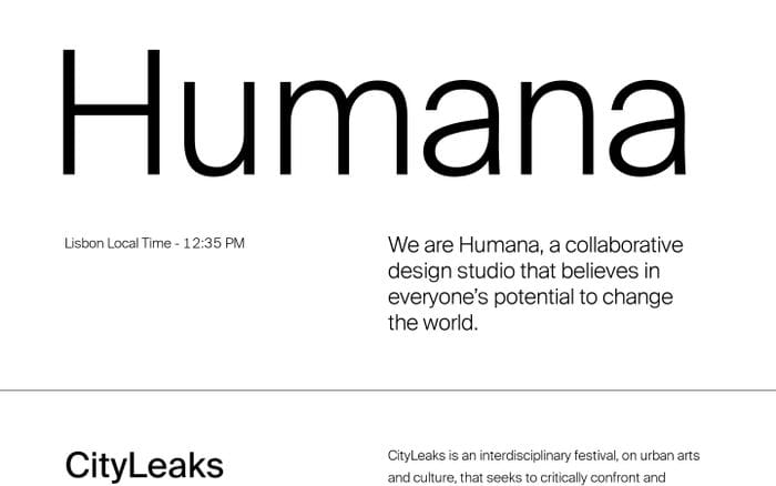 Humana website preview