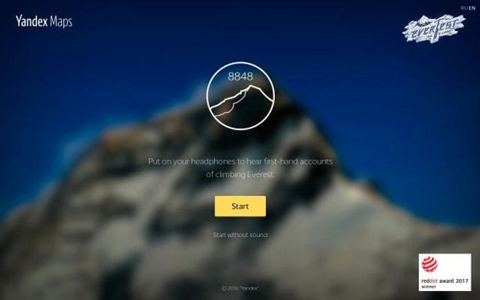 Yandex website preview