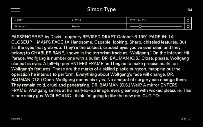 Simon Type website preview