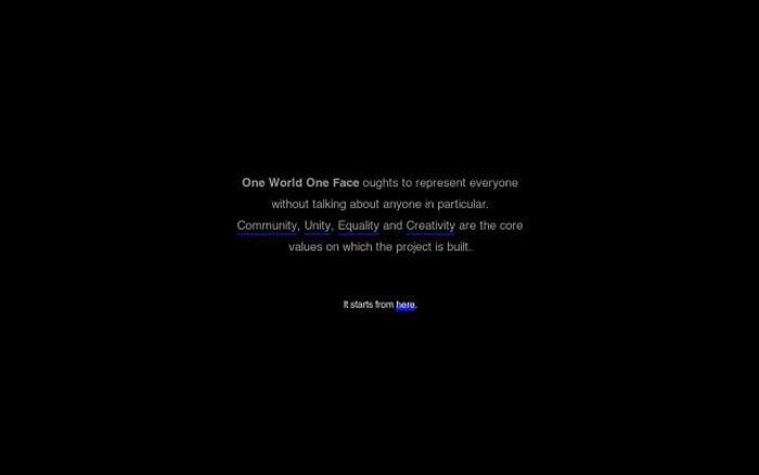 Oneworldoneface website preview
