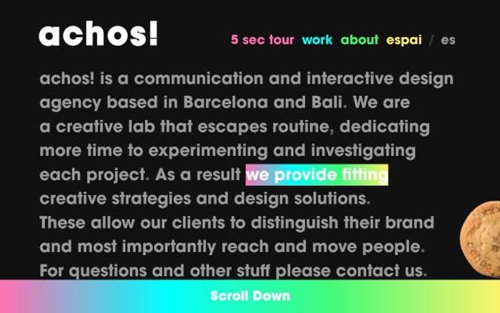 Achos website preview