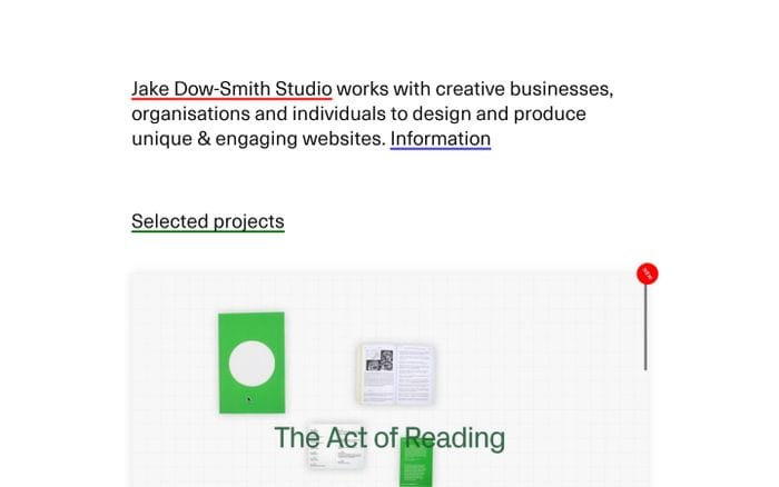 Jake Dow-Smith Studio website preview