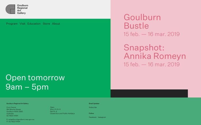 Goulburn Regional Art Gallery website preview
