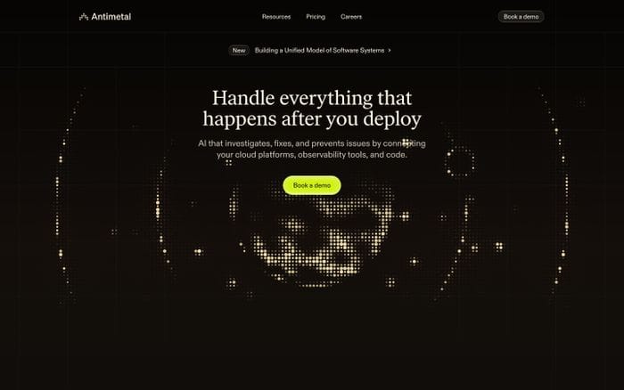 Antimetal website preview
