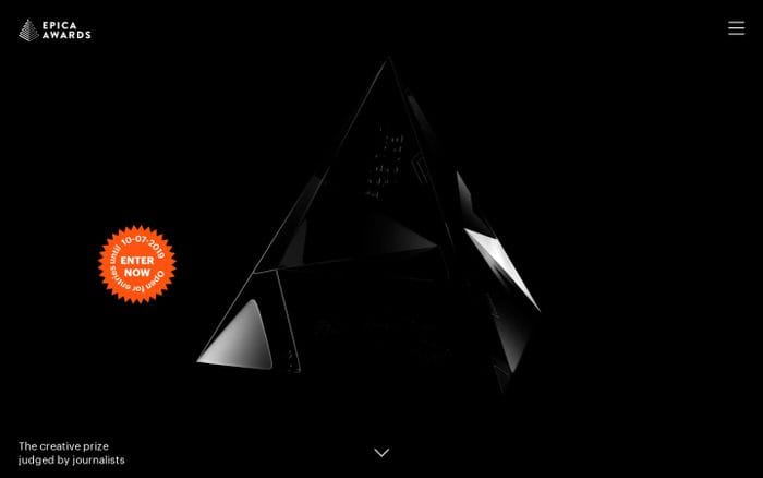 Epica Awards website preview