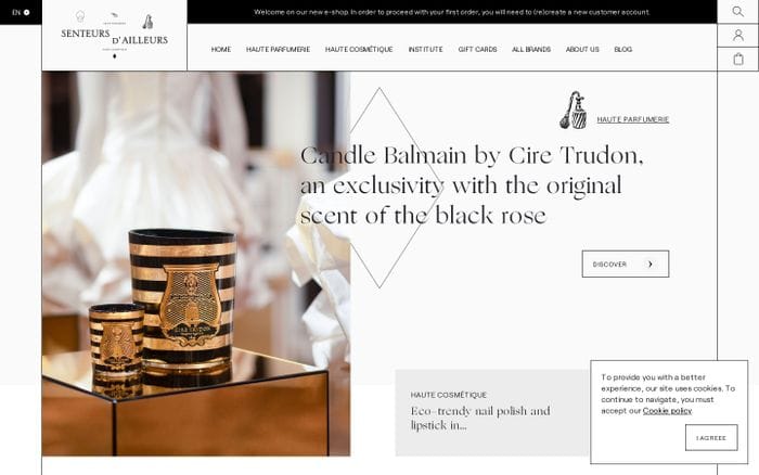Senteurs d'ailleurs website preview