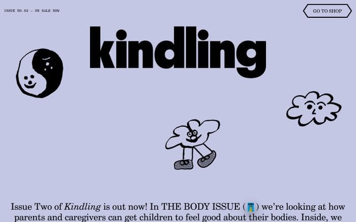 Kindling Mag website preview
