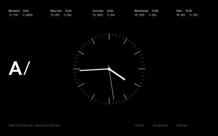 Area17 Time website preview