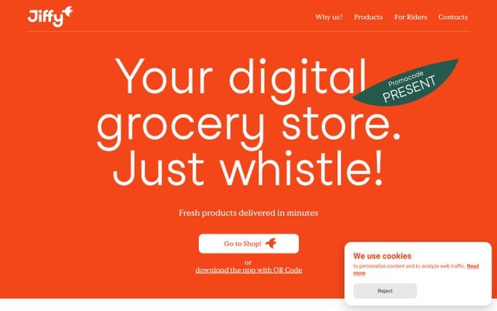 Jiffy website preview