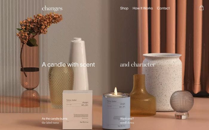 Changes Candles website preview
