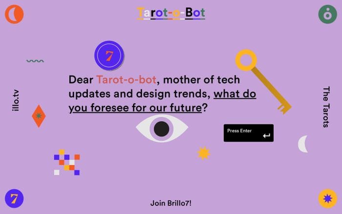 Tarot-o-bot website preview