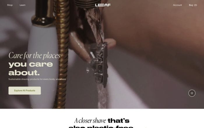 Leaf Shave  website preview