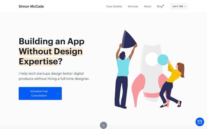 Simon McCade | UI UX Designer for Tech Startups | Bristol website preview